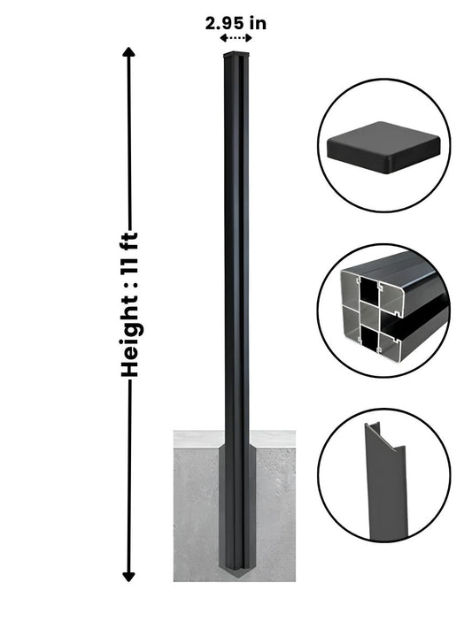 11 ft Aluminum Alloy Fence Post – Extra Long