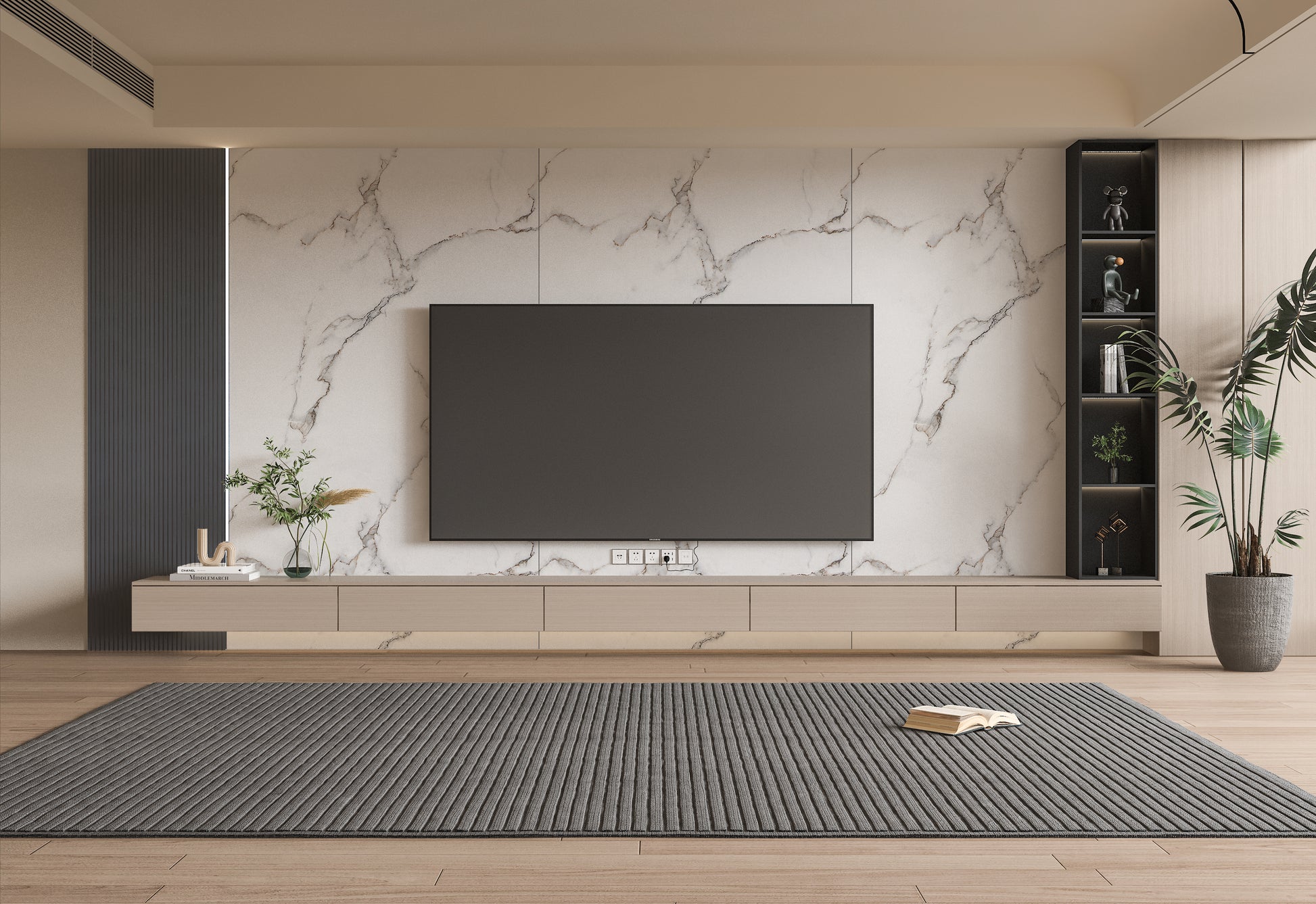 PVC 3D Marble Sheet Calacatta White. NewGen Depot. Tv Wall Design