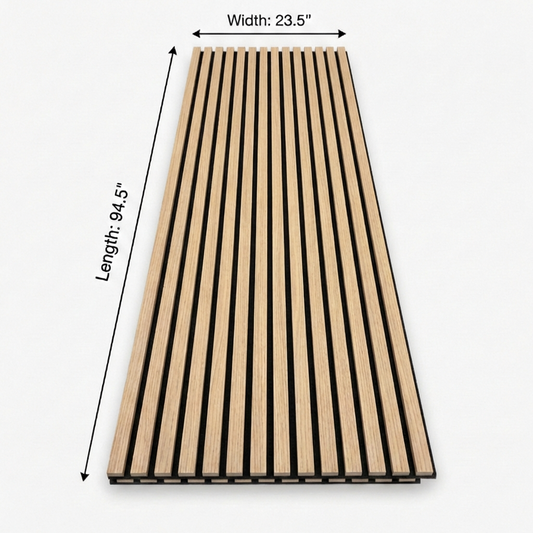 Royal oak acoustic slat wall panel 94.5 inches length and 23.5 inches width with black felt backing