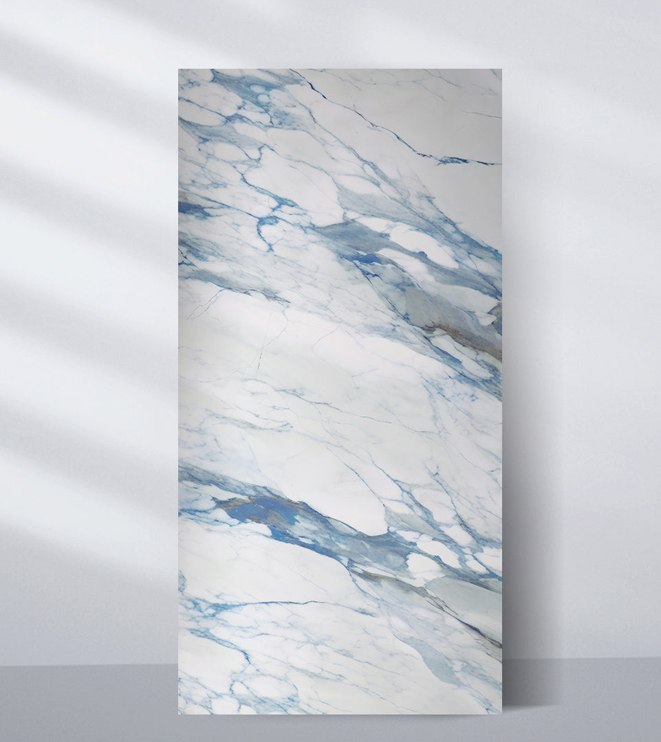 Calacatta Azurl Marble PVC Wall Panel 8x4 - Fireproof, Waterproof