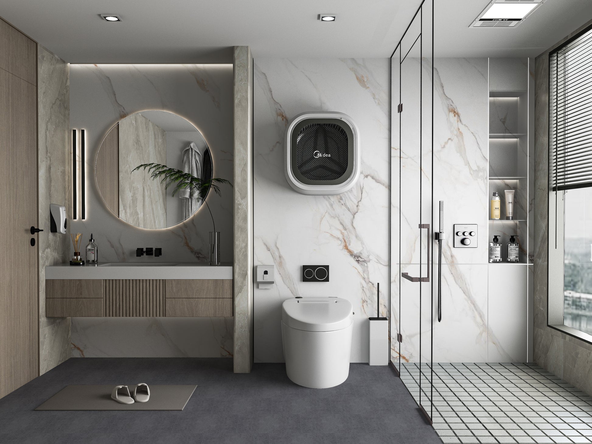 PVC 3D Marble Sheet Whitewave Azure. NewGen Depot. Bathroom Design From PVC Marble Sheets