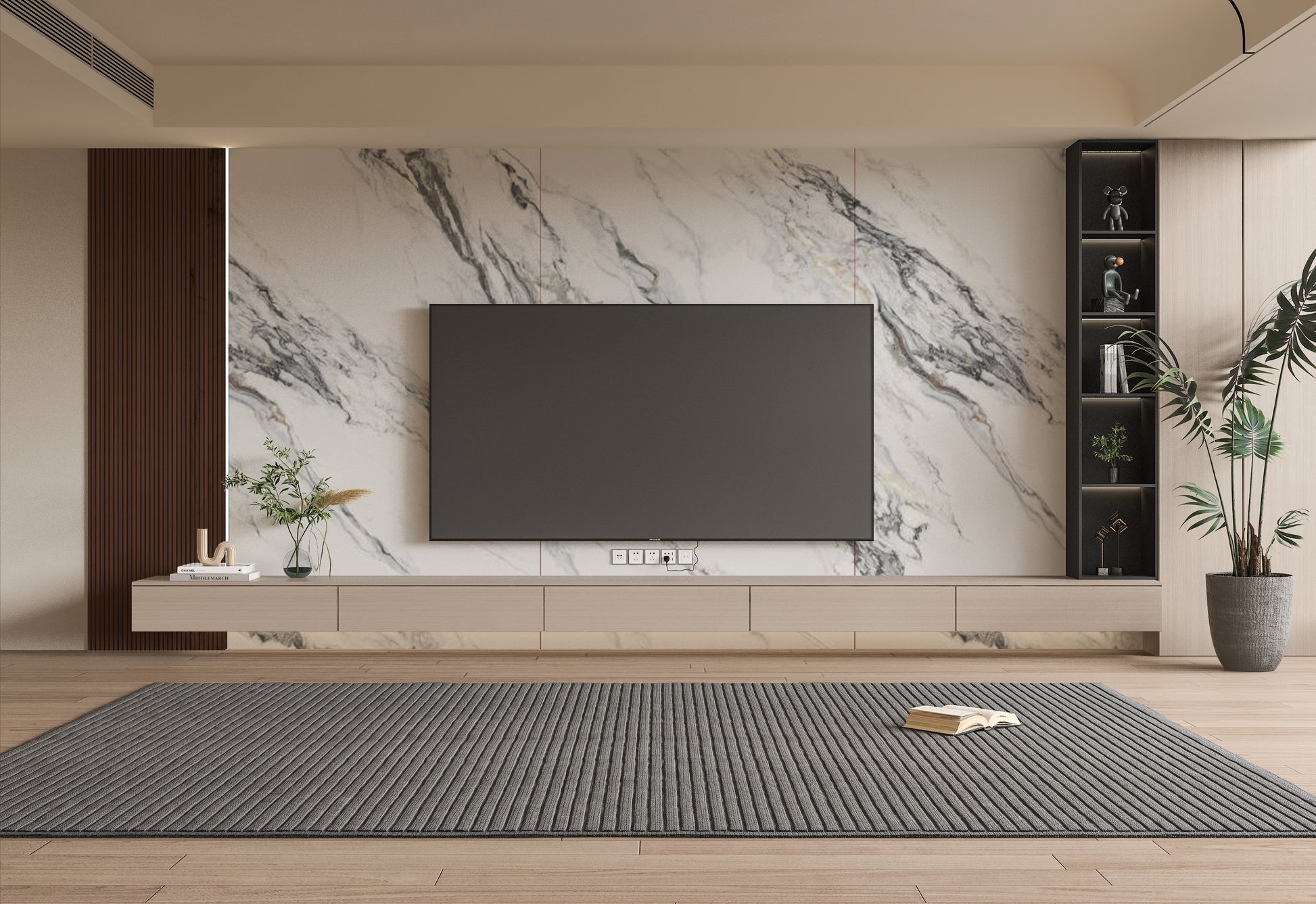 PVC 3D Marble Sheet Regal Harmony Marble. NewGen Depot. Living Room  With PVC Marble Sheets Design