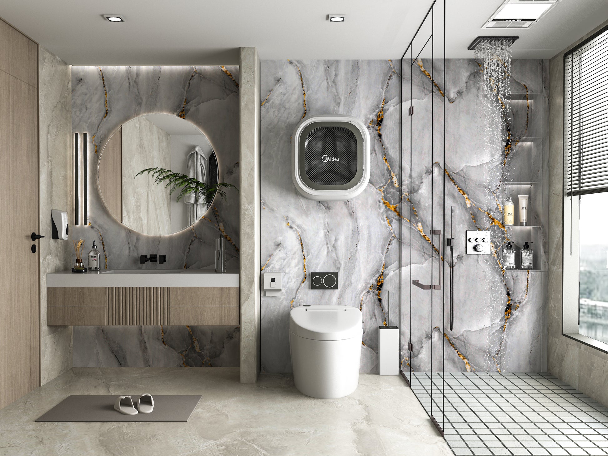 PVC 3D Marble Sheet Golden Mirage. NewGen Depot. Bathroom Design From PVC Marble Sheets
