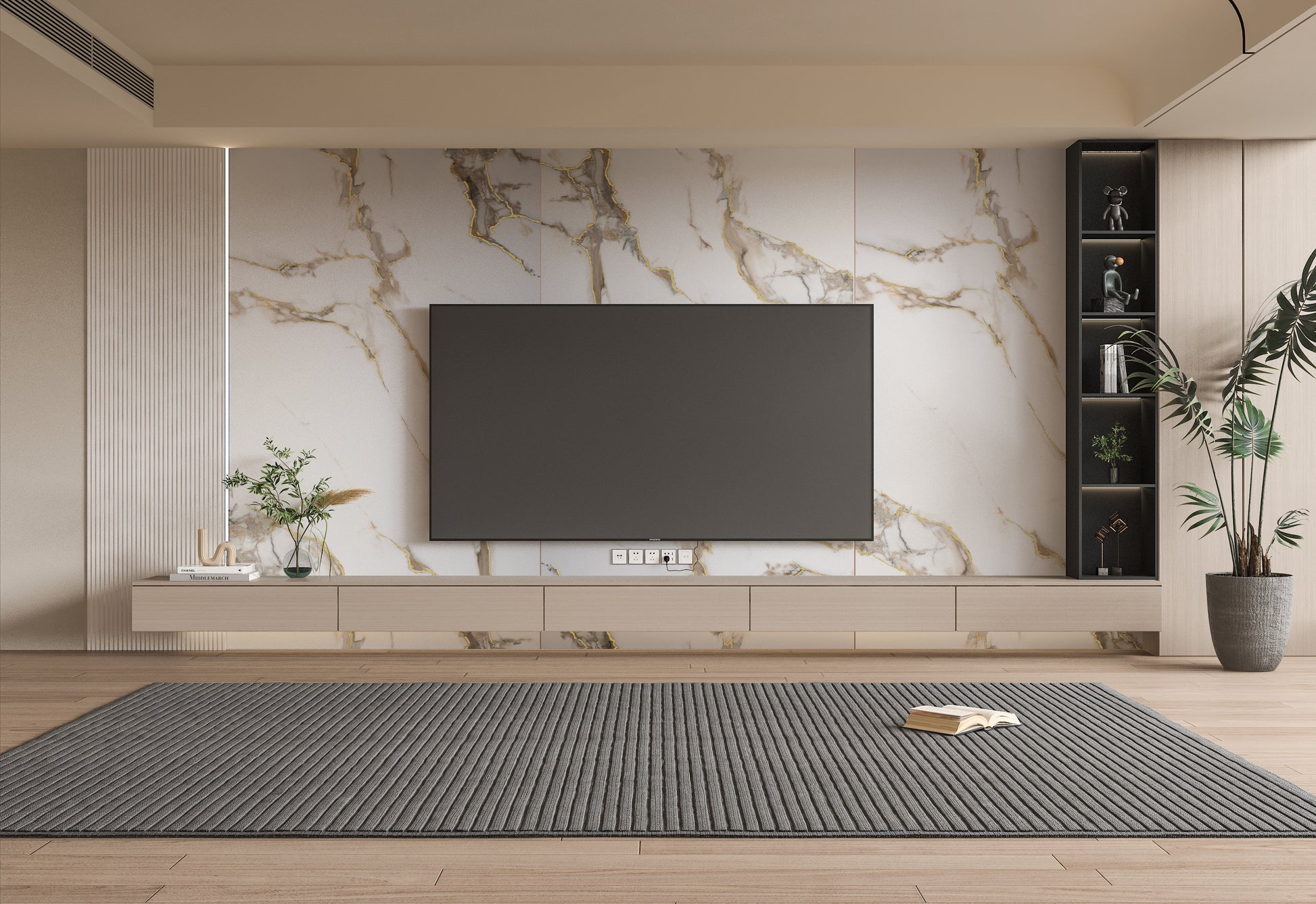 Calacatta Oro Gold Marble UV Protected PVC Wall Panel - TV Lunch