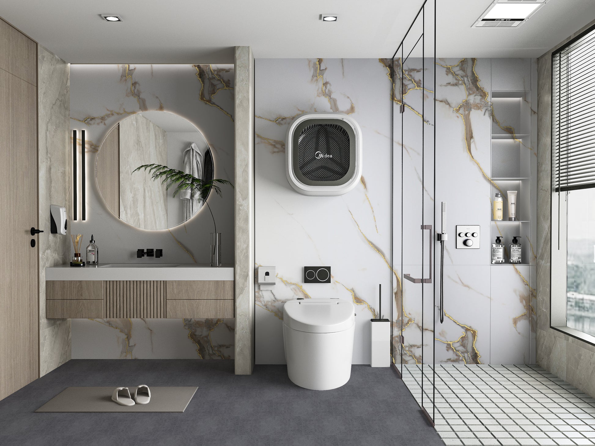 Calacatta Oro Gold Marble UV Protected PVC Wall Panel - Bathroom