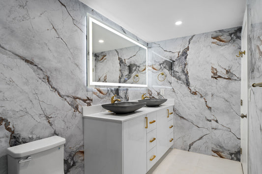 PVC marble sheet shower wall design for stylish waterproof bathroom