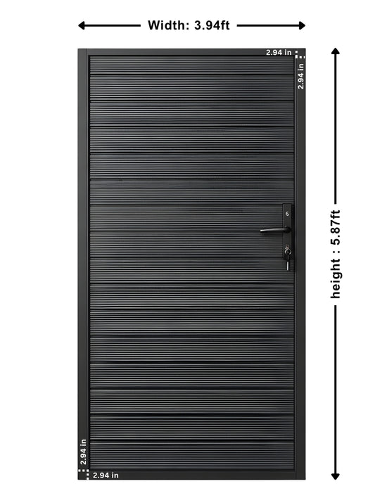 full privacy aluminum gate 4 ft wide 6 ft high black finish