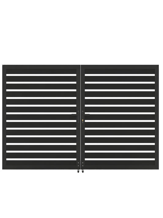 Semi privacy double gate 10ft aluminum driveway gate modern outdoor entrance