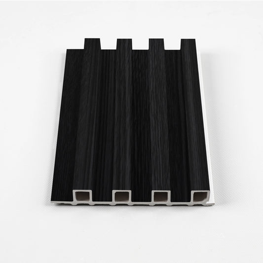 Ashen Oak WPC fluted 3D wall panel sample with modern wood texture