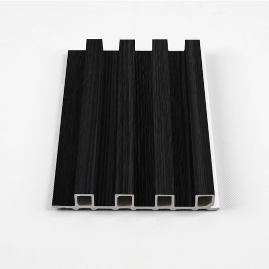 Ashen Oak WPC fluted 3D wall panel sample with modern wood texture