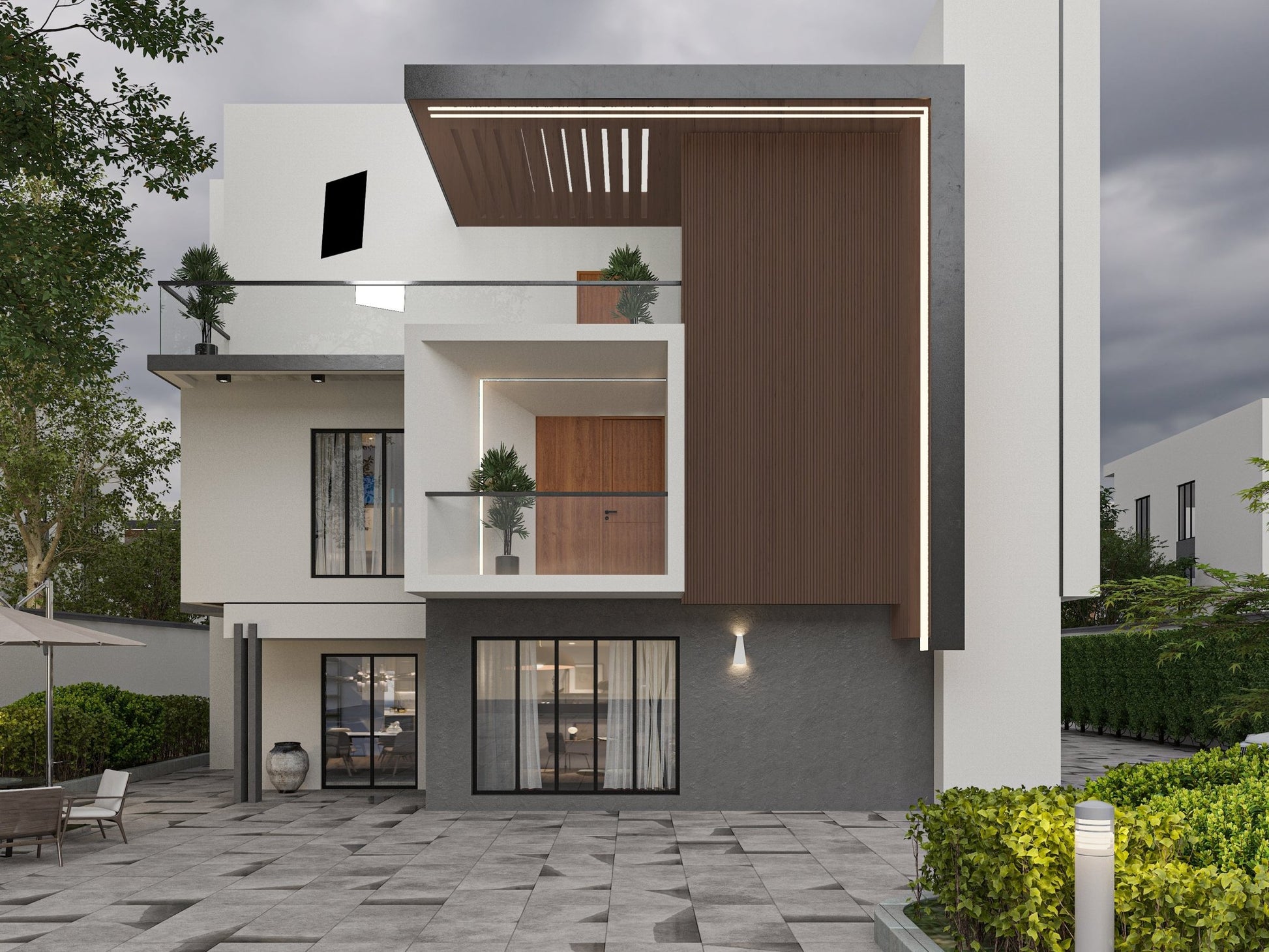 Brown Composite Wide Exterior Cladding Design