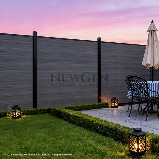 Light gray composite fence co-extrusion panels discounted price