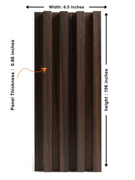 Dark Walnut Oak WPC Fluted 3D Wall Panels | 42.9 sq. ft./Box