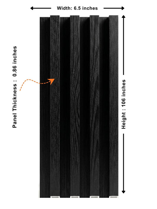 Black WPC Fluted Wall Panels Decorative 3D Wall Design
