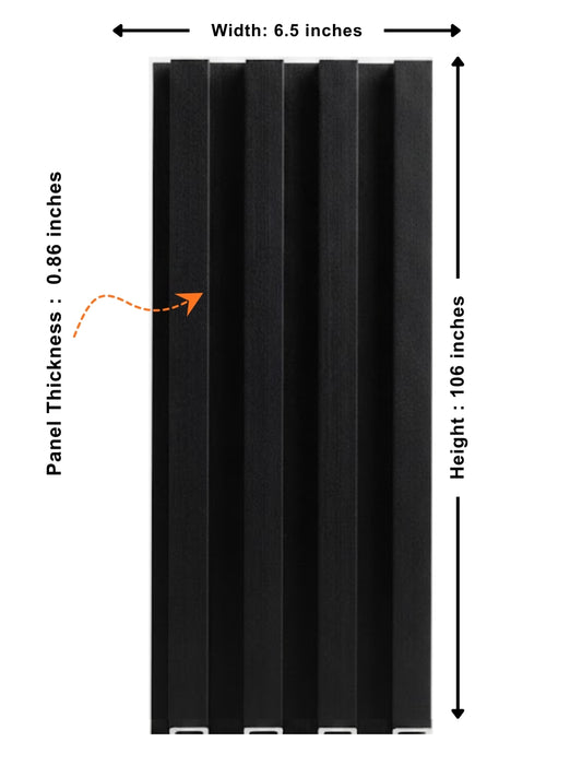 Black WPC Fluted Wall Panels Decorative 3D Wall Design