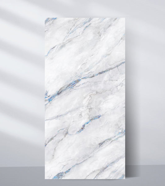PVC Marble Sheet NewGen Depot Bluewave Marble Continuous pattern book match design