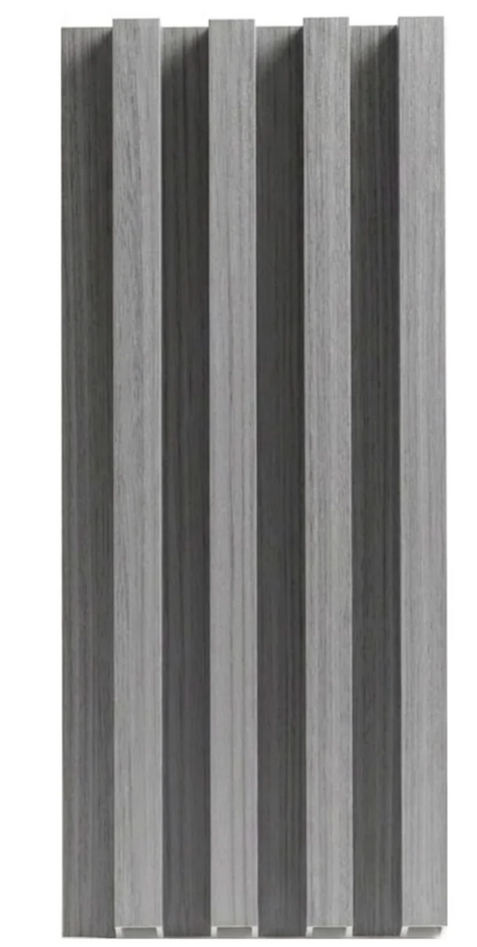 12ft Ash Gray WPC Fluted 3D Wall Panels (10-Pack)