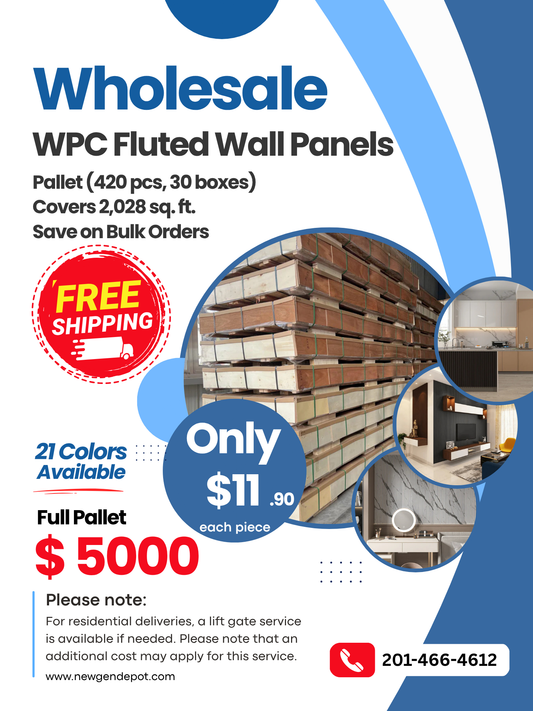 Wholesale WPC Fluted 3D Wall Panels – Free Shipping By Pallet (420 pcs) | Save on Bulk Orders