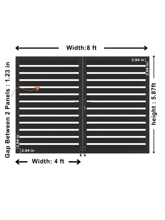 Aluminum Premium Fence Gate 8x6 – Modern, Heavy Duty, Semi Privacy