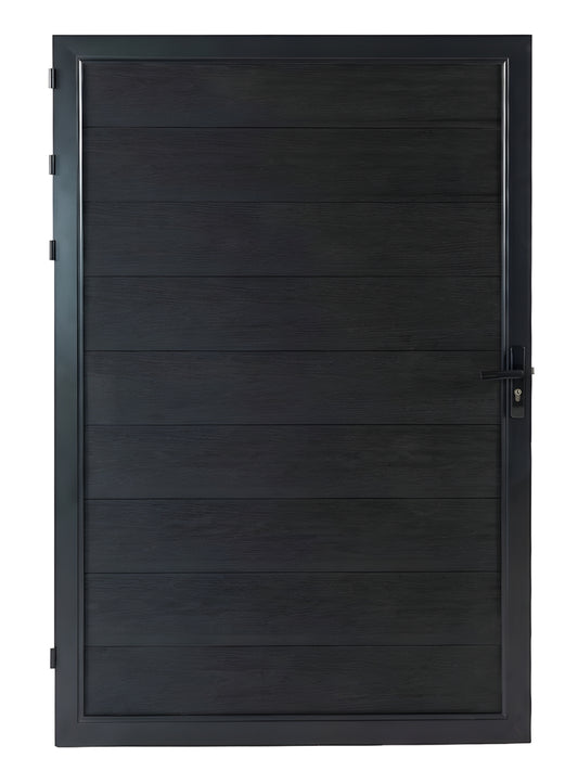 WPC fence gate single black color 4x6 ft outdoor composite gate modern design