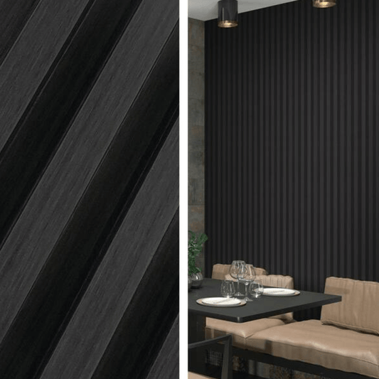 Acoustic Slat Wall Panel-Black Color