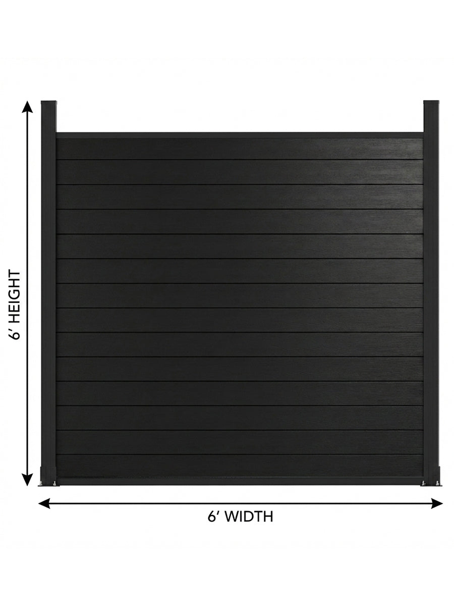Black aluminum privacy fence solid panel design sleek modern exterior fencing