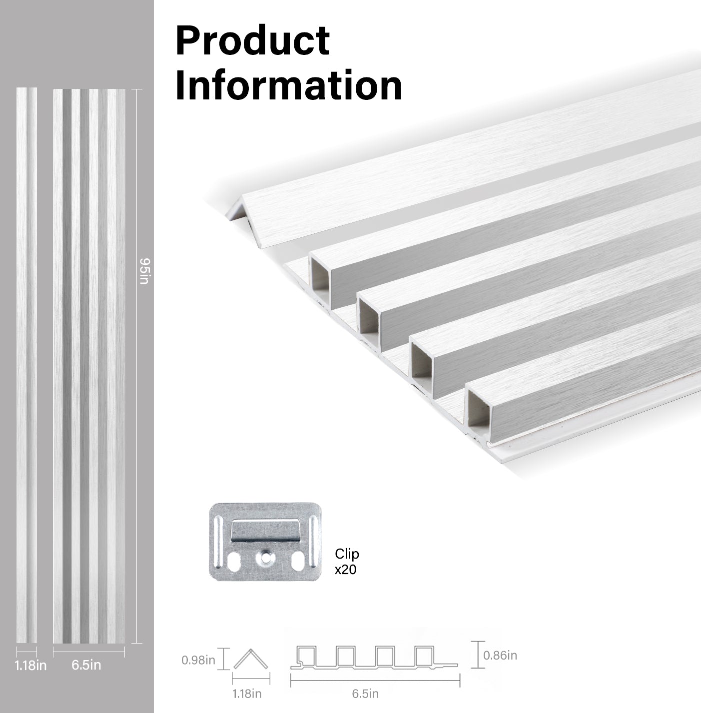 White Brushed WPC Fluted 3D Wall Panels Specifications. NewGen Depot