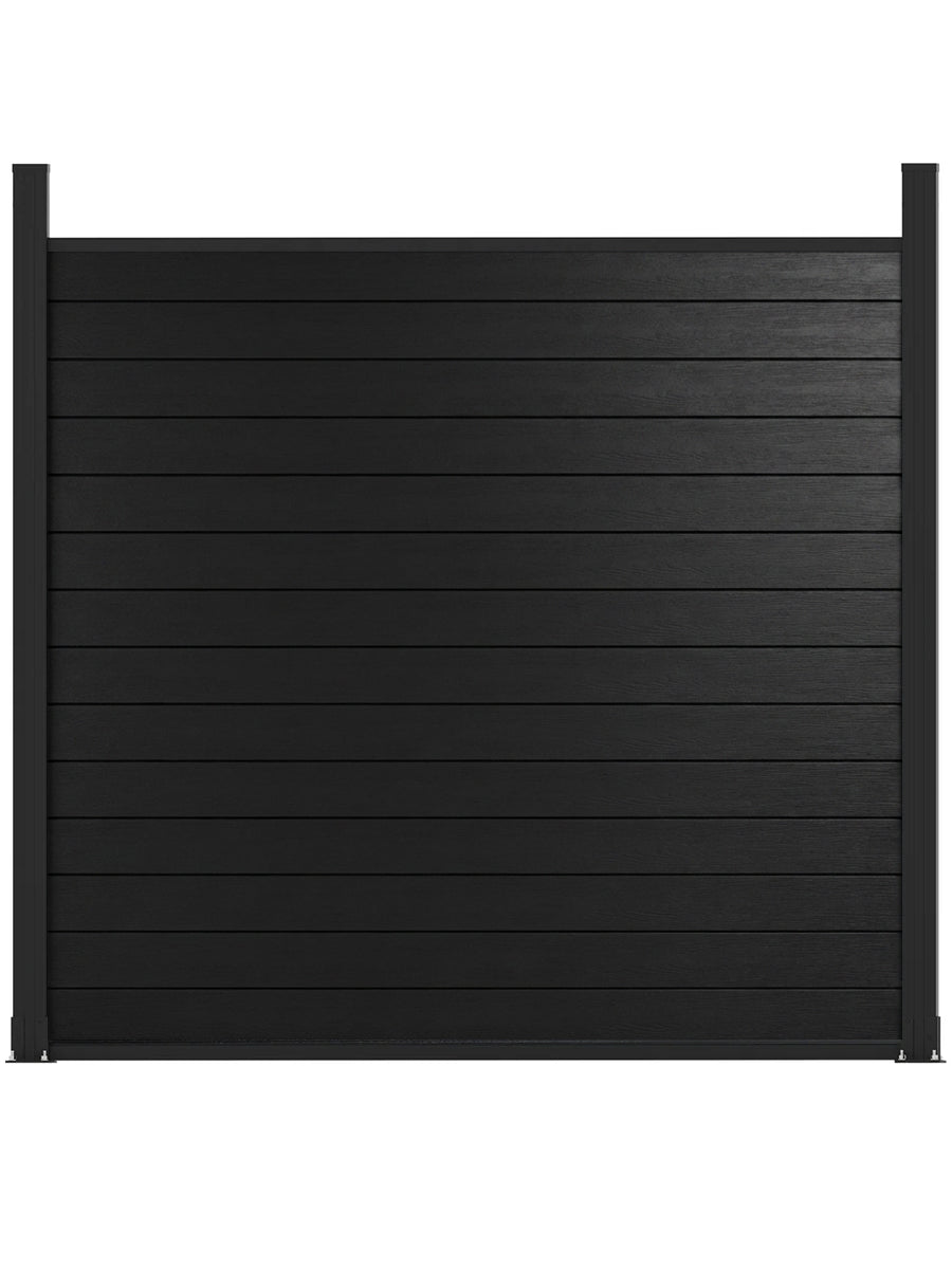 Black aluminum full privacy fence modern outdoor metal fencing for backyard security