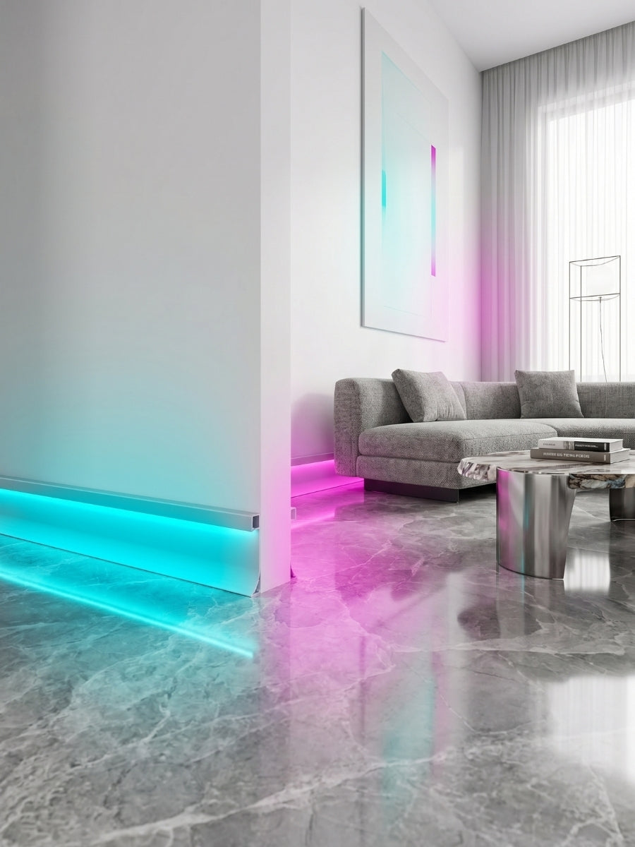 LED Baseboard Molding with Smart RGB Lighting