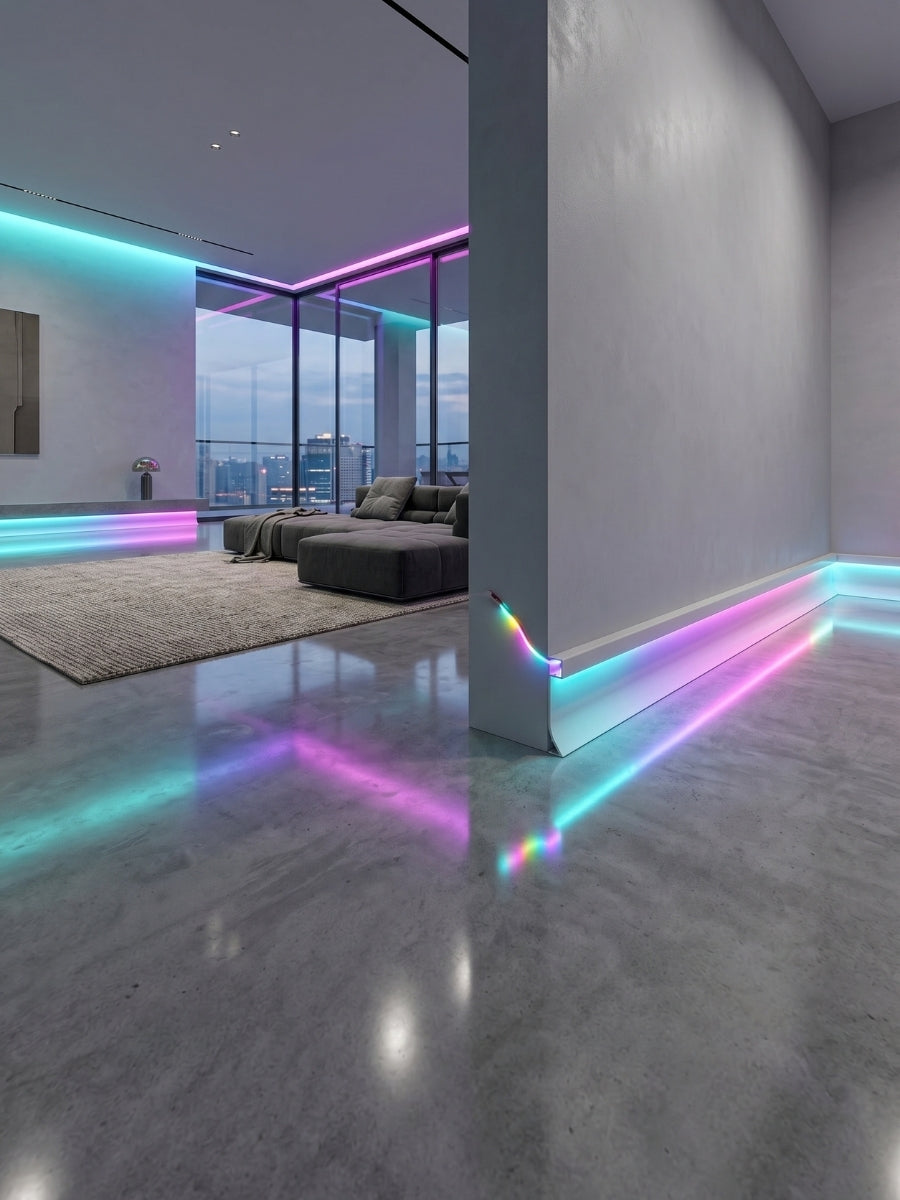 Decorative White Aluminum LED Skirting Board