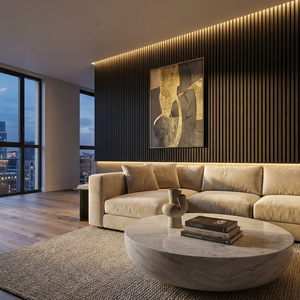 Black Premium Acoustic Slat Wall Panels – 3-Sided Wood Veneer Black Premium Acoustic Slat Wall Panels – 3-Sided Wood Veneer