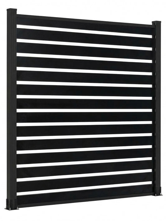 6x6 black aluminum fence semi privacy design durable backyard and garden fence