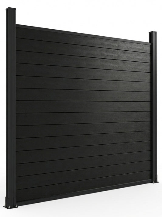 Full privacy black aluminum fence panels durable outdoor fence for home and garden