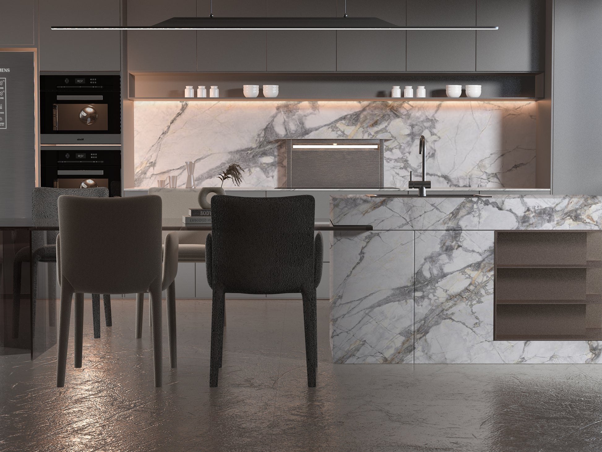 PVC 3D Marble Sheet Deep Veins. NewGen Depot. Kitchen Design From PVC Marble Sheets