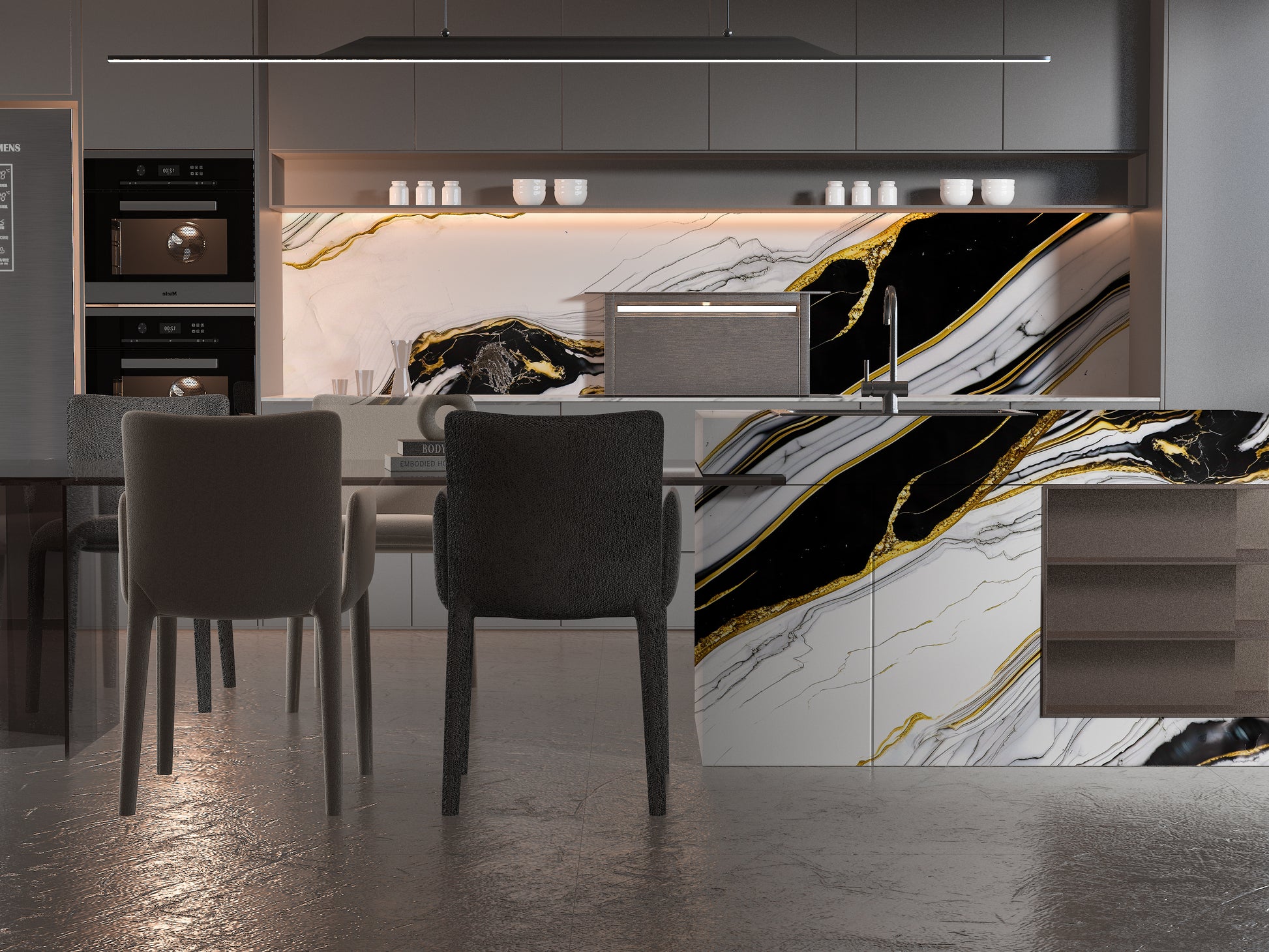 PVC 3D Marble Sheet Auric. NewGen Depot. Kitchen Design From PVC Marble Sheets