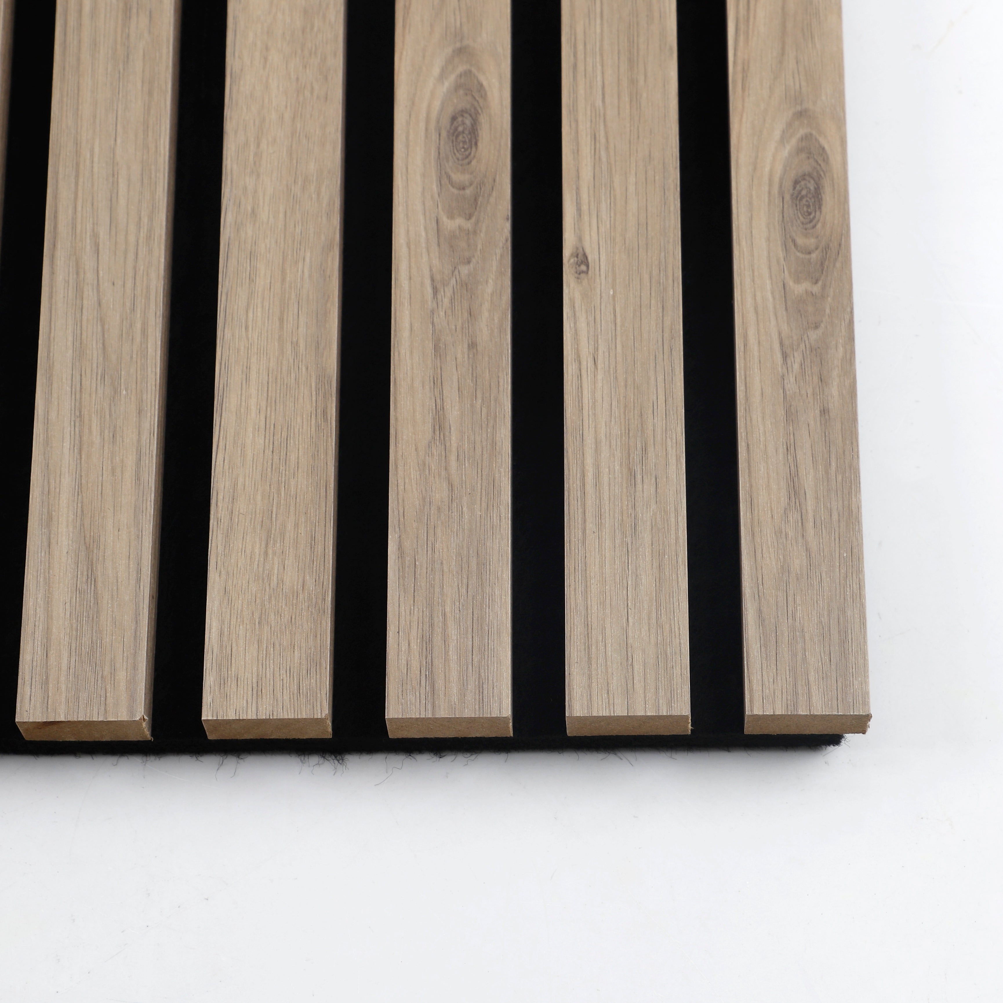 White Acoustic Wood Slat Wall Panel | 3-Sided Veneer – NewGen Depot
