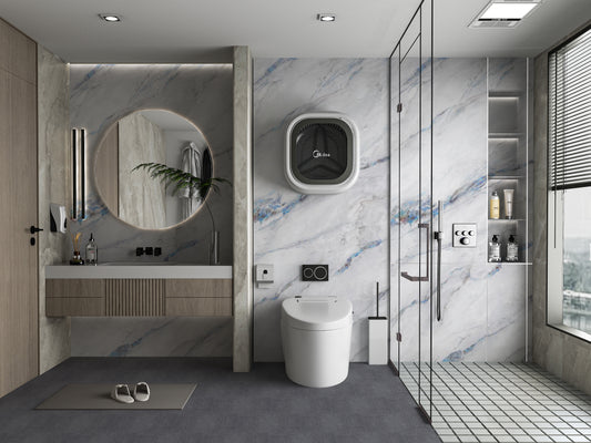 PVC 3D Marble Sheet Bluewave. NewGen Depot. Bathroom Design From PVC Marble Sheets