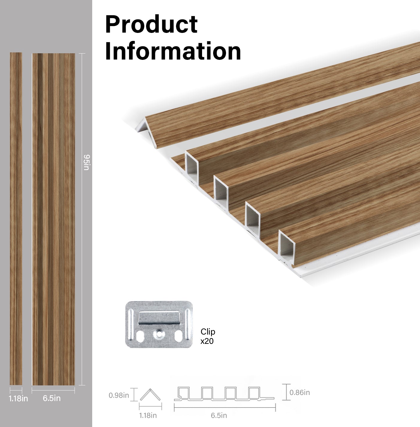Rustic Maple WPC Fluted 3D Wall Panels Specifications. NewGen Depot
