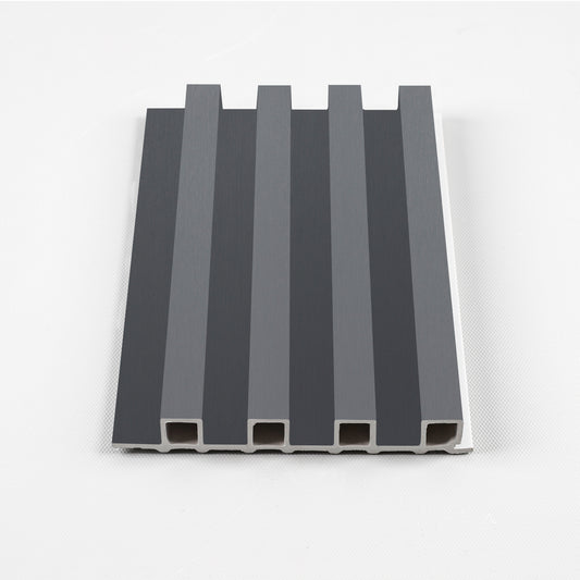 Silver Gray Metallic WPC Fluted 3D Wall Panels. NewGen Depot