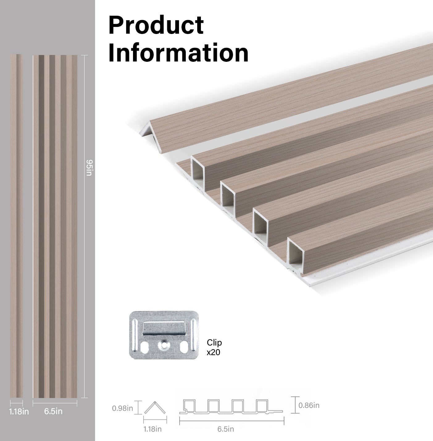 Cedar Oak WPC Fluted 3D Wall Panels Specifications. NewGen Depot