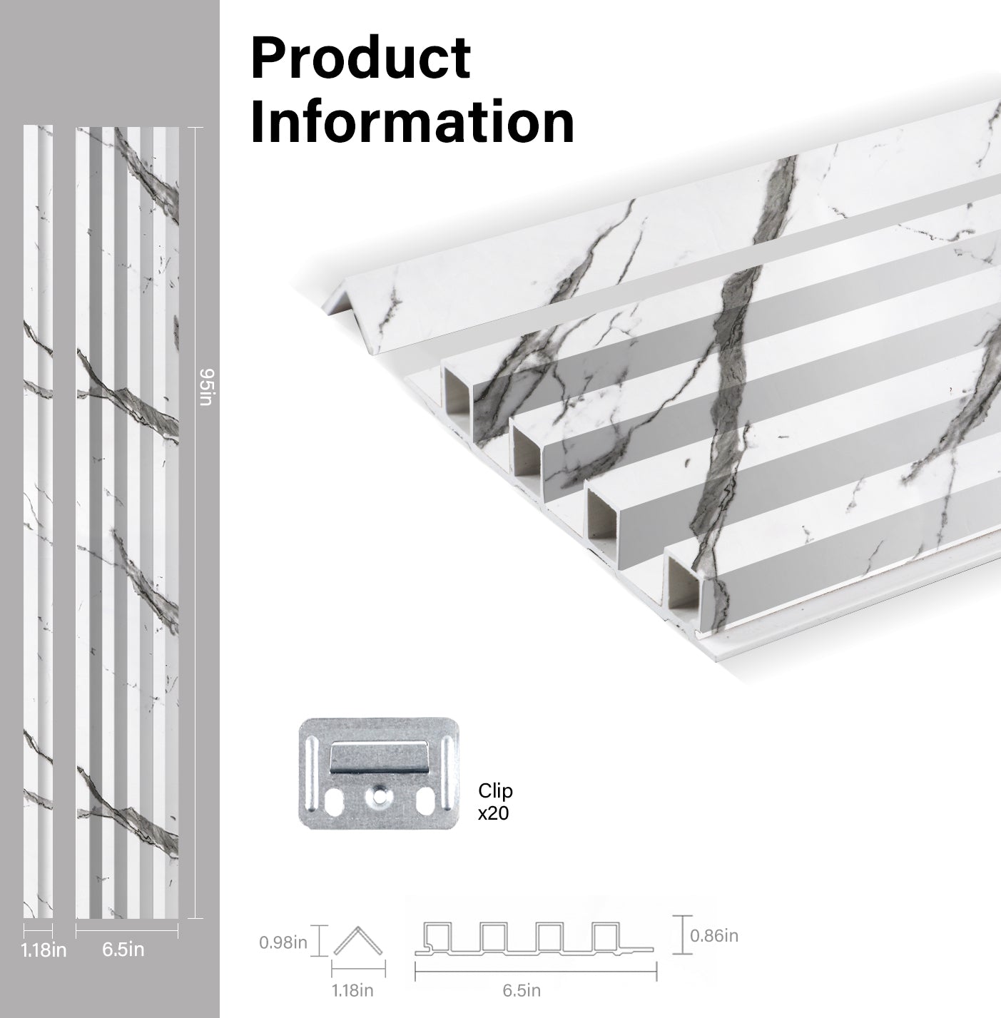 Gray Vain WPC Fluted 3D Wall Panels Specifications. NewGen Depot