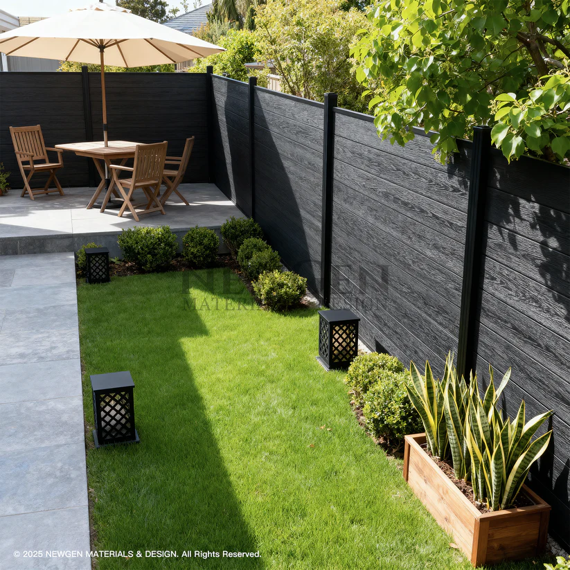 WPC composite fence panels modern backyard design with direct pricing