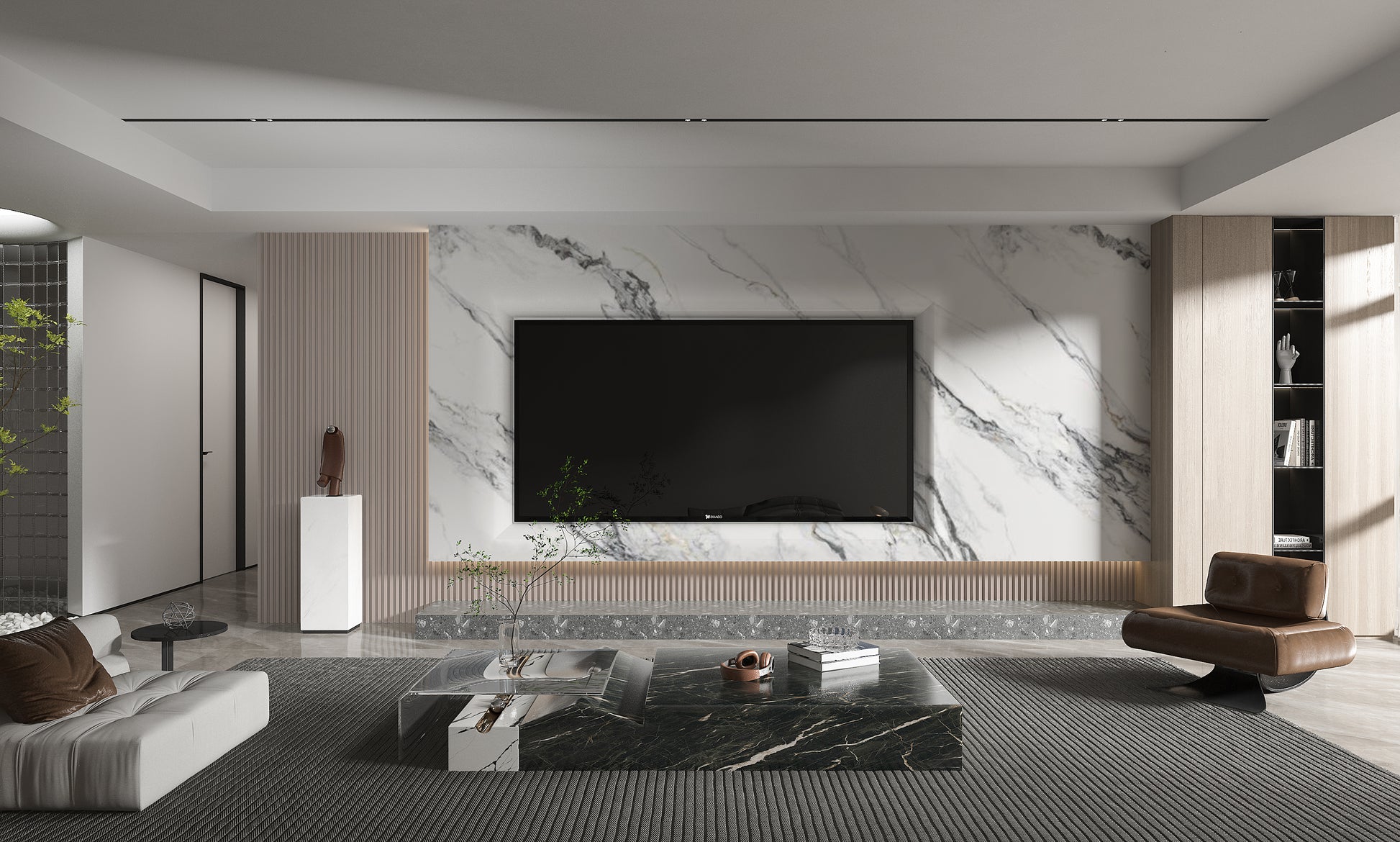 PVC 3D Marble Sheet Regal Harmony Marble. NewGen Depot. Living Room  With PVC Marble Sheets Design
