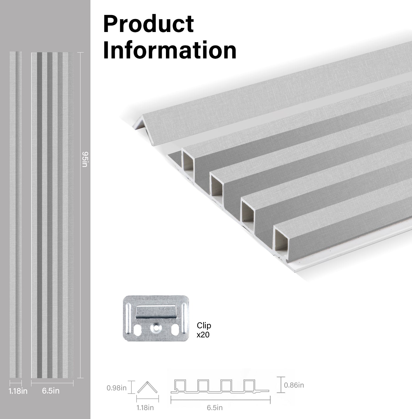 White linen WPC Fluted 3D Wall Panels Specifications. NewGen Depot