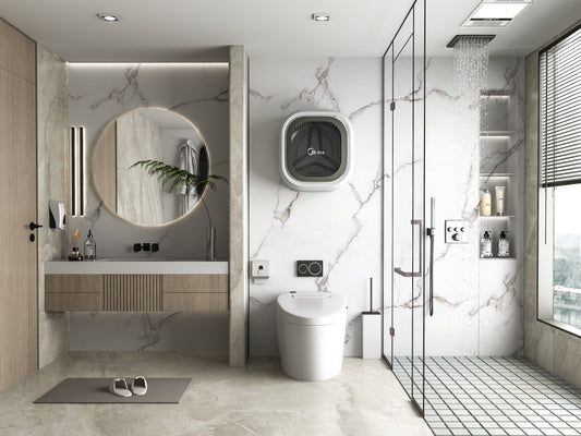 PVC 3D Marble Sheet Calacatta White. NewGen Depot. Bathroom Design From PVC Marble Sheets