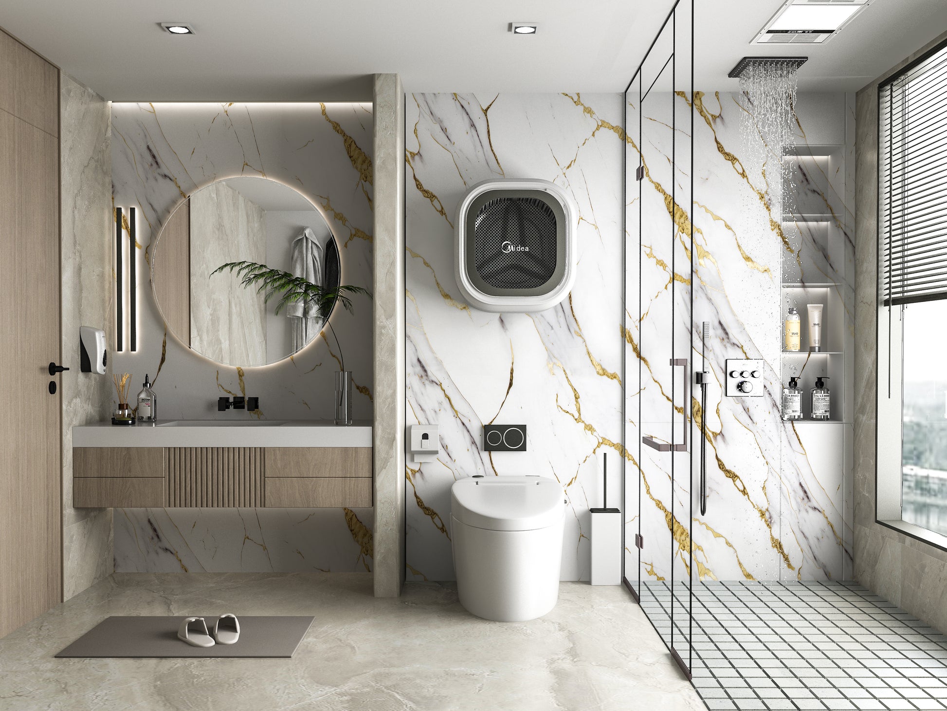 PVC 3D Marble Sheet Luxe Gold Vein. NewGen Depot. Bathroom Design From PVC Marble Sheets
