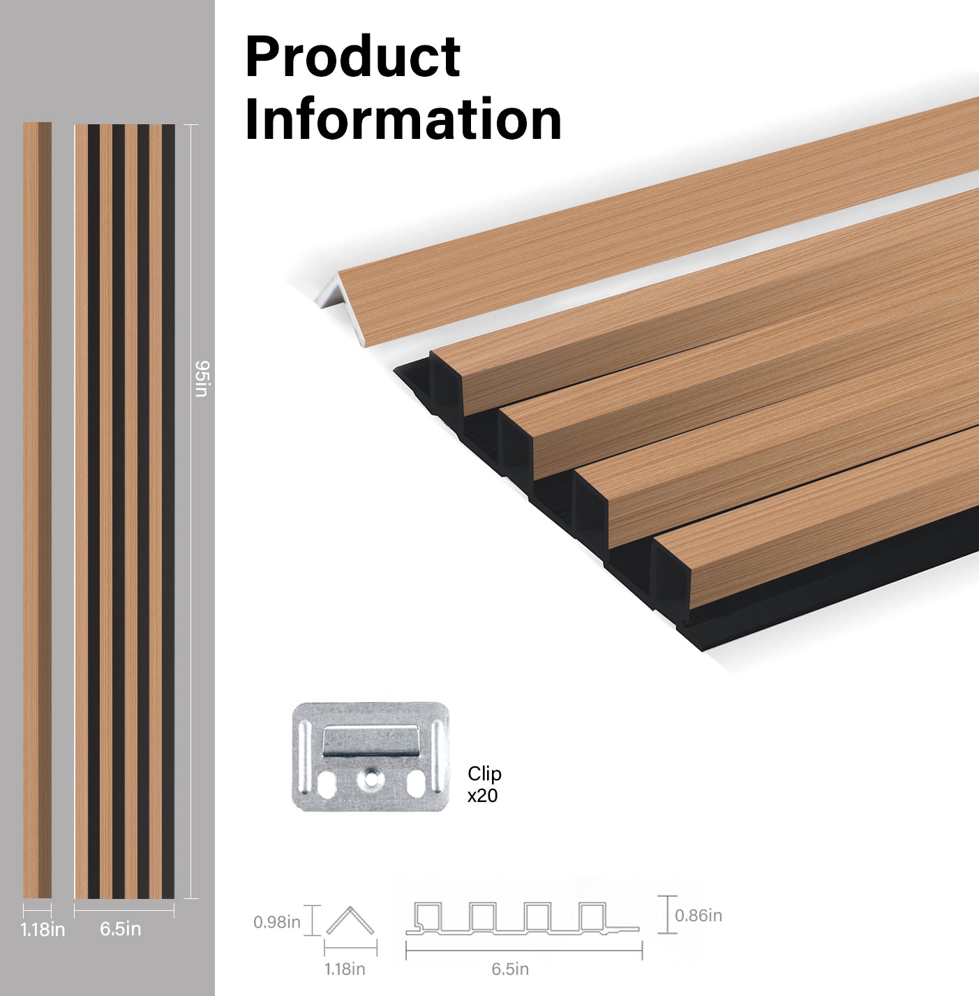 Maple Slate Black WPC Fluted 3D Wall Panels Specifications. NewGen Depot