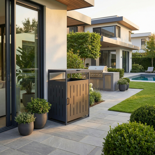 Premium aluminum outdoor waste bin enclosure