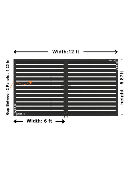 Aluminum Premium Fence Gate 12x6 – Modern, Heavy Duty, Semi Privacy