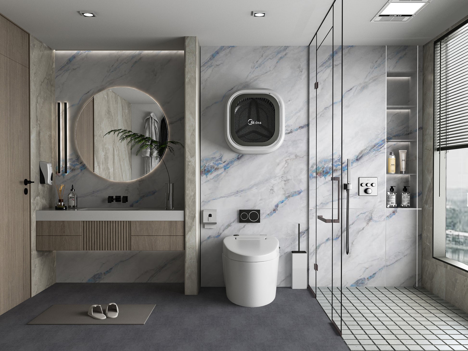 PVC 3D Marble Sheet Bluewave. NewGen Depot. Bathroom Design From PVC Marble Sheets